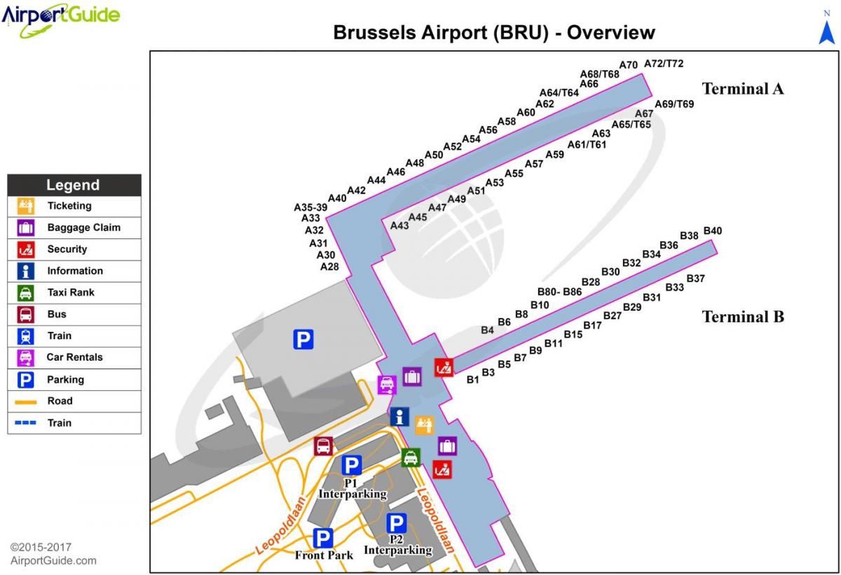 Plan des aéroports de Brussels