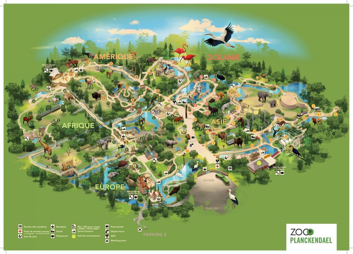 Plan du parc zoologique de Brussels