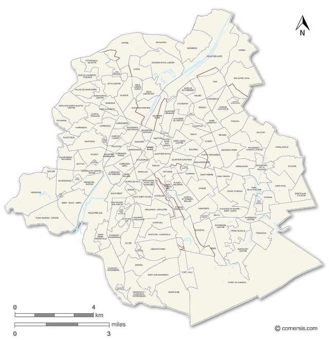 Plan des quartiers de Brussels