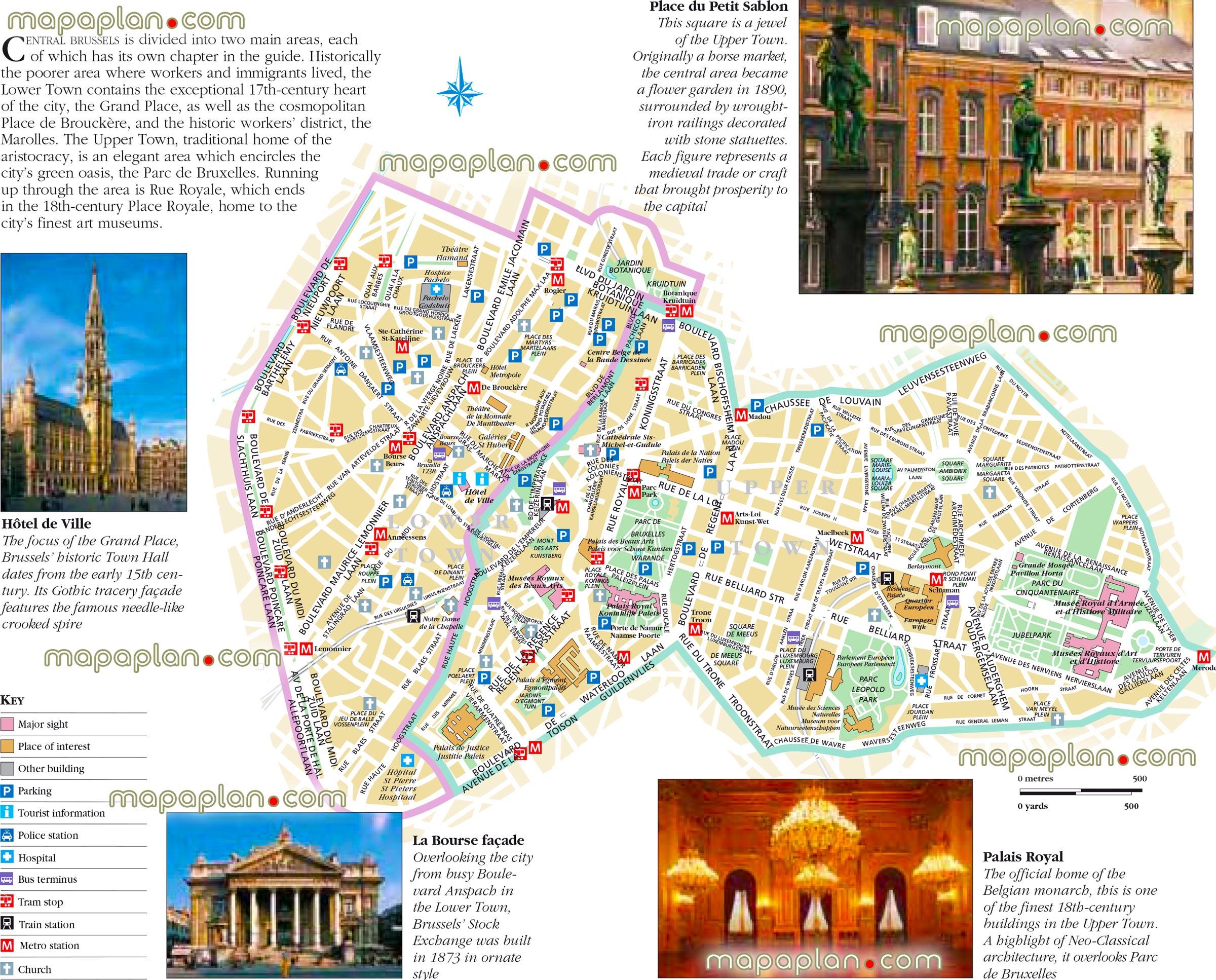 tourist map of brussels city centre